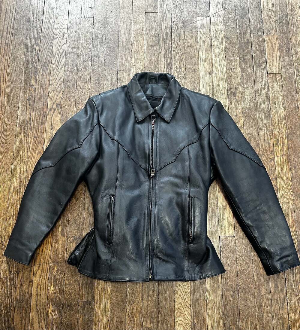 Mega Force Genuine Leather Motorcycle Biker Jacket Lace-Up Back Removable Liner